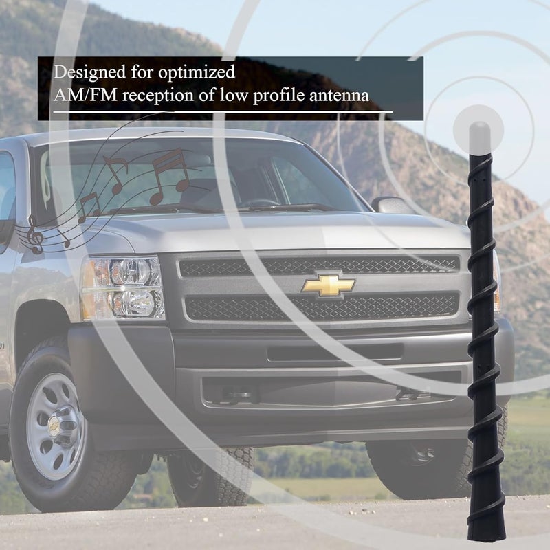 Jamscar Short Truck Antenna Fit for Chevy Silverado Accessories 1500 2500 & GMC Sierra 1500 2500HD Denali 1999-2025, Flexible Rubber Antenna Replacement for AM FM Reception - Image 4